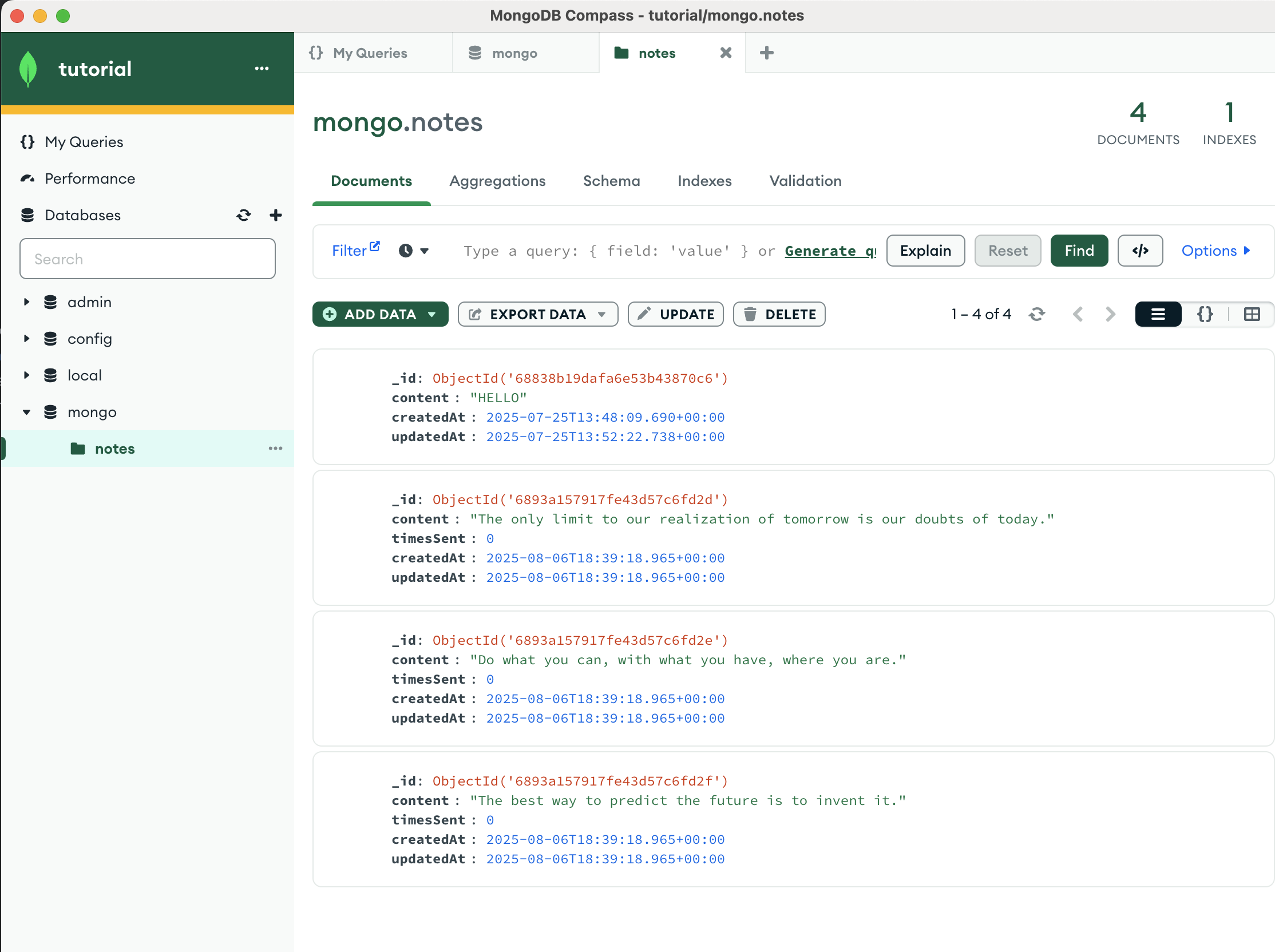 Database Seeded mongodb